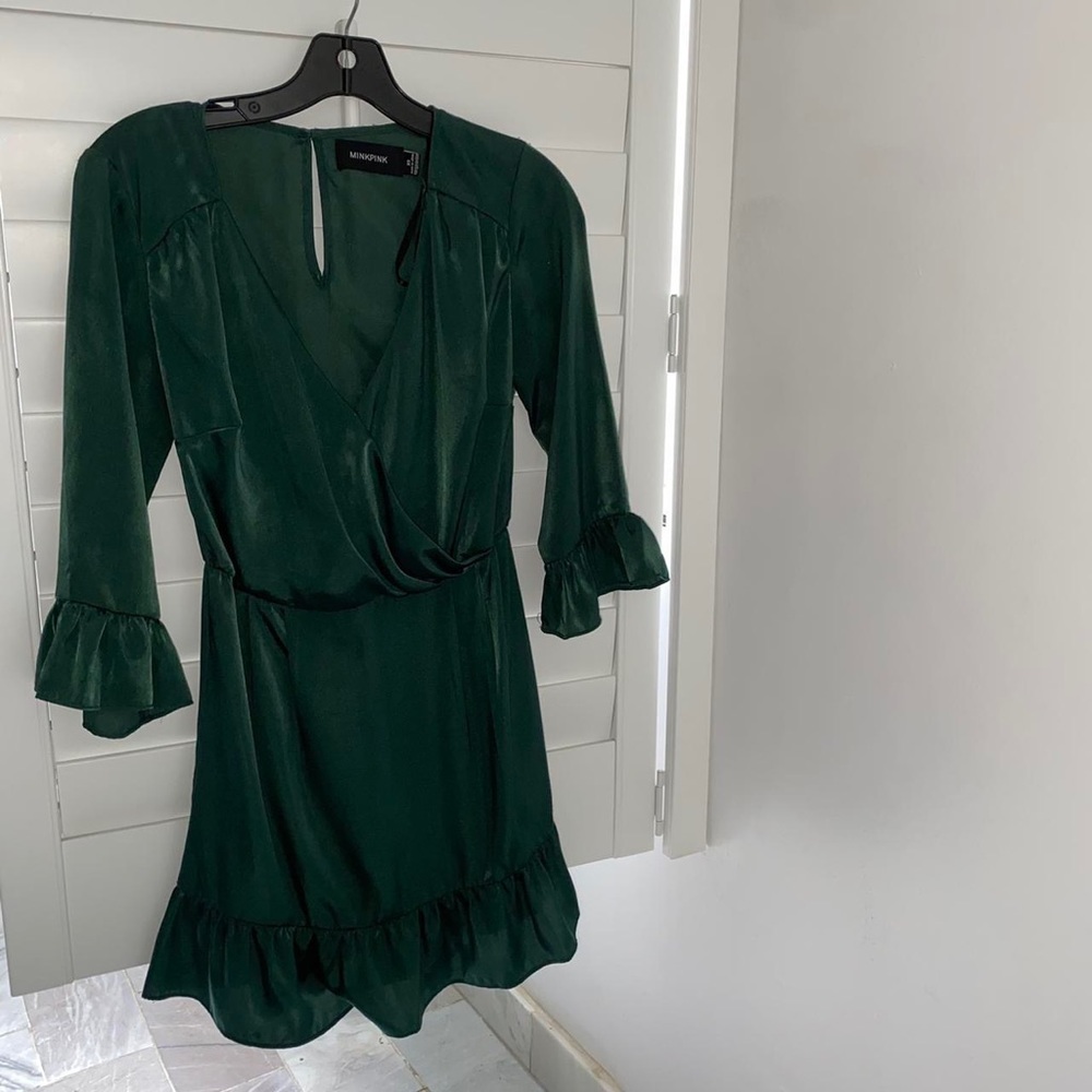 Silk MinkPink Dress | Emerald Green